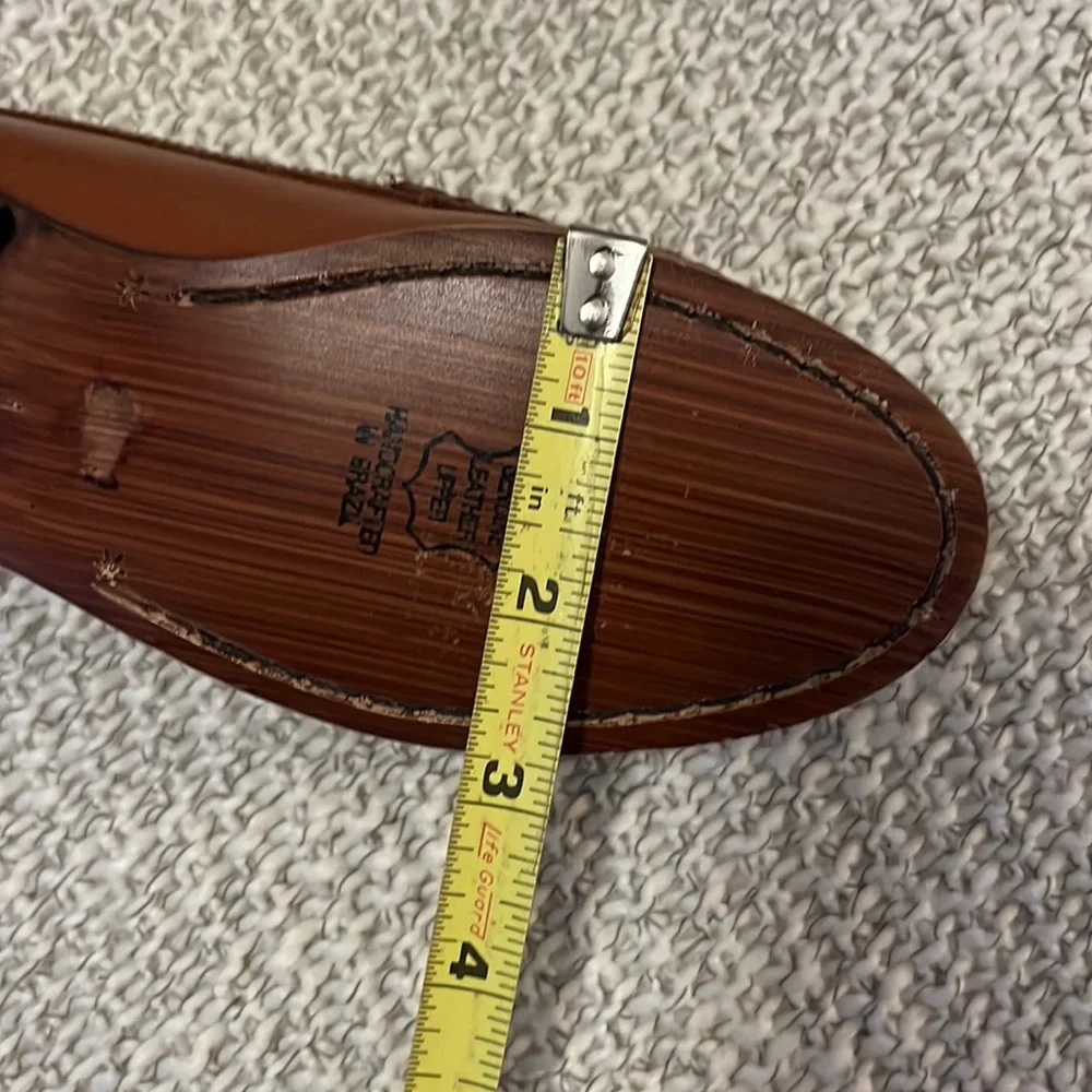 Bob Roy Collection Kids Slip On Tan Light Brown Leather Wingtip Loafers Sz 1